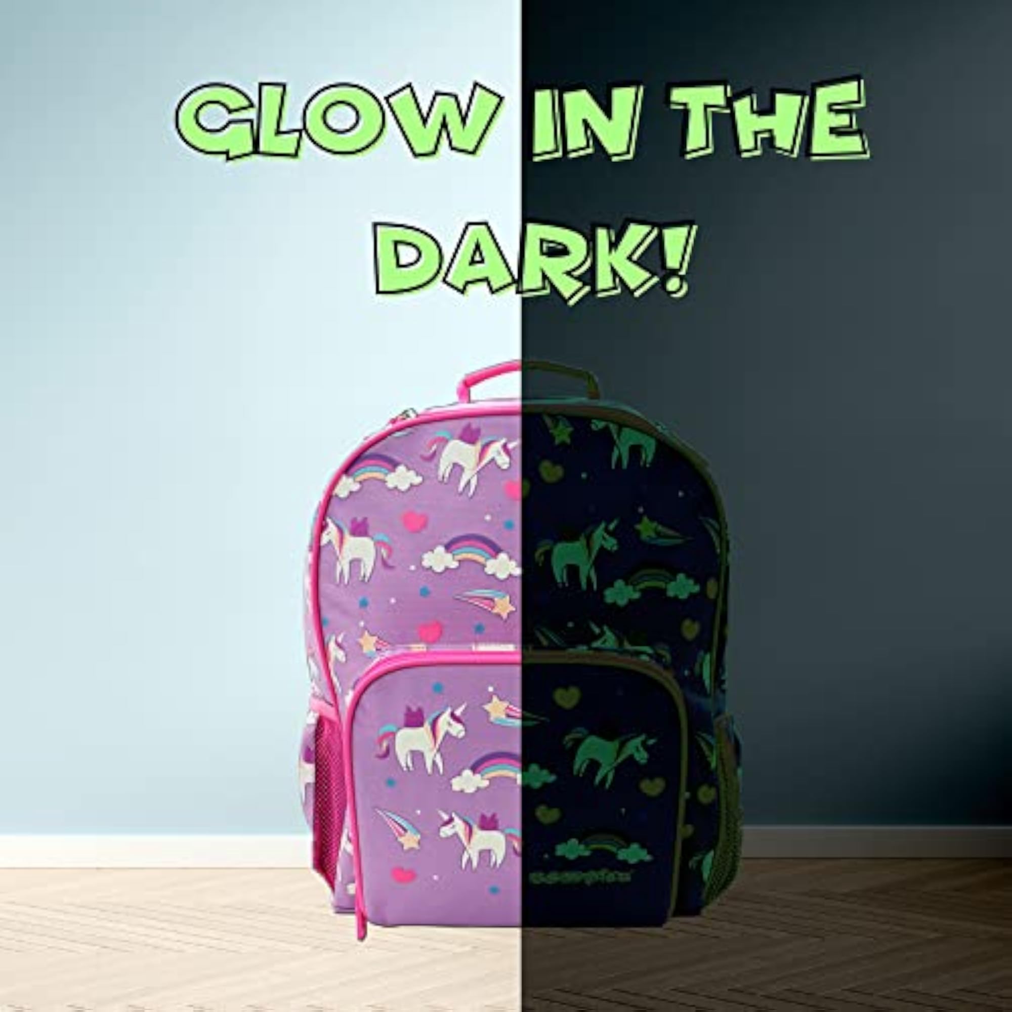Unicorn Glow-in-the-Dark Waterproof Backpack