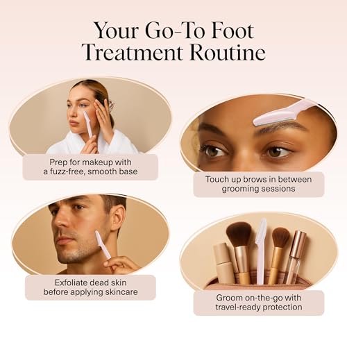 Kitsch Dermaplaning Tool Set - Facial Hair Removal for Women, Face Razors for Women, Peach Fuzz & Eyebrow Razor, Women's Dermaplane Face Shaver, Women's Exfoliating Epilator for Sensitive Skin