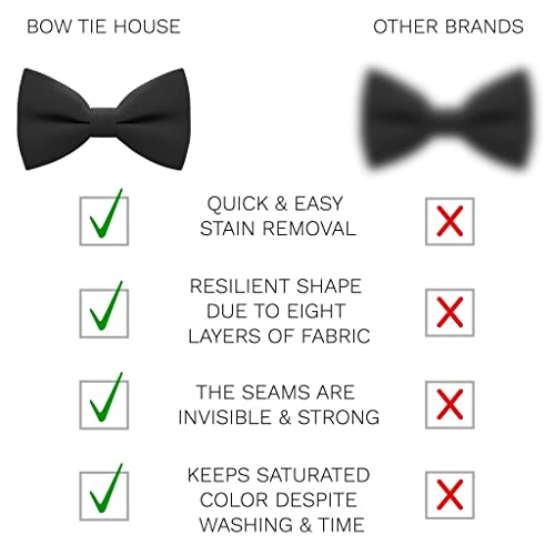 Bow Tie House Black Bow Tie For Boys Cute Black Bow Tie - Fabric Pretied Unisex Adjustable Formal Colorful Fashion For Girls Mens Black Bow Ties In Shop (Medium, Black) #TOP2