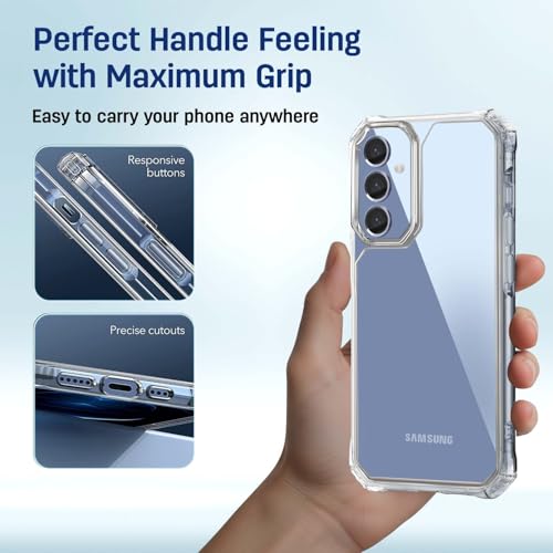 Image of AIBEX Ultra Strong Transparent Back Cover for Samsung Galaxy S25 | Crystal Clear Hard Case | Shockproof Military-Grade Drop Protection | Anti-Yellowing TPU Bumper | Scratch-Resistant PC Back