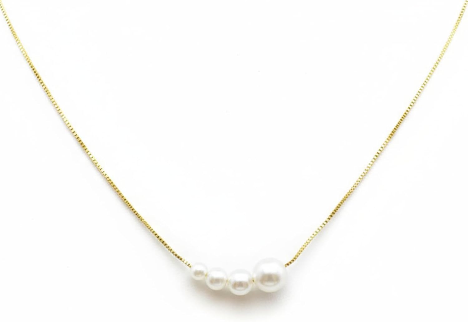 Pearl Necklace for Women Trendy,14K Gold Plated Pearl Pendant Necklace,Adjustable Gold-Tone Chain, Elegant Jewelry for Wedding Birthday Gift