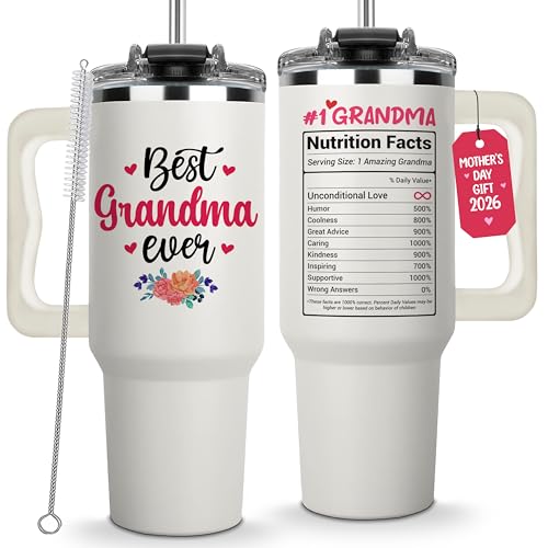 Vivulla68 Mothers Day Gifts for Grandma From Grandchild, Grandkids - Best Grandma Ever Tumbler 40Oz...
