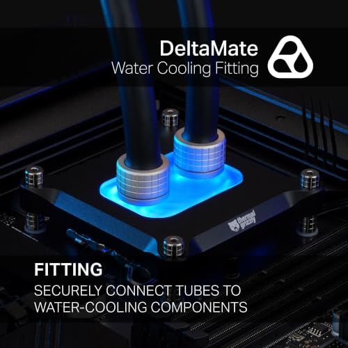 Image of Thermal Grizzly - DeltaMate - HT14 - Hard Tube Fitting - Matt Nickel - CNC-machined brass - G1 /4 inch thread, OD 14mm - for rigid plastic /metal tubing in water-cooling systems