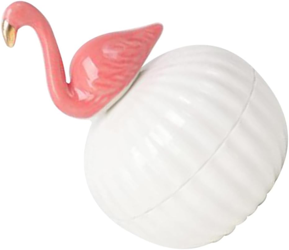 ARTIBETTER Ceramic Flamingo Jewelry Storage Jar for Rings, Luxury Decor
