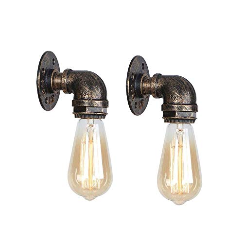 Lámparas de pared de metal antiguo con enfoque decorativo retro para escaleras