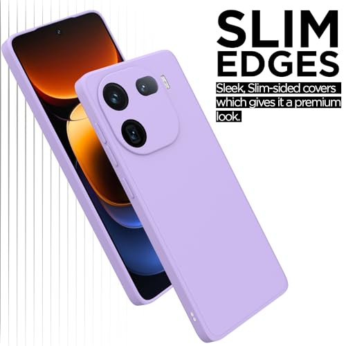 Image of Outlouders Back Cover for iQOO 12 5G | Camera Protection | Durable Soft Matte Silicone Bumper Case (Purple)