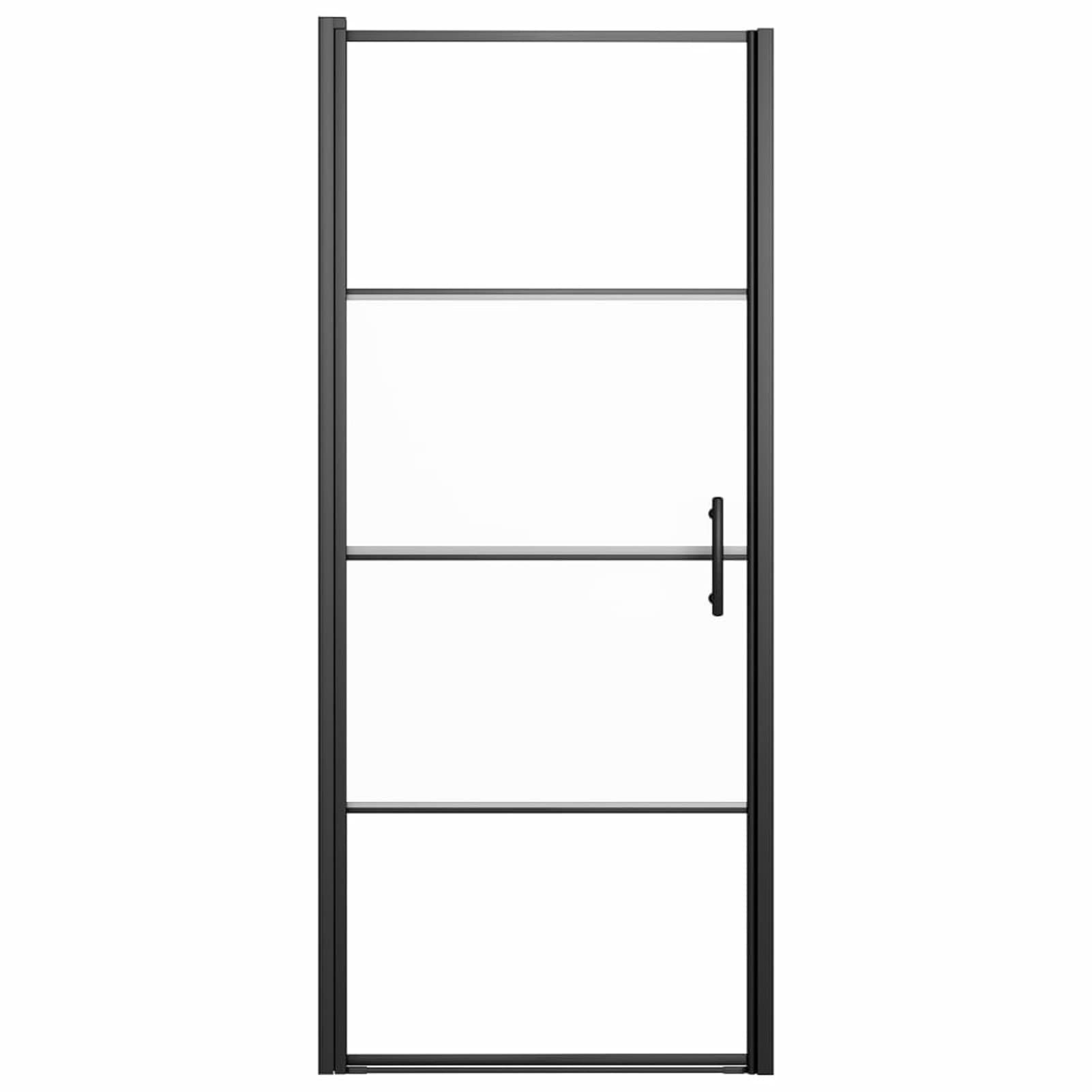 Rantry Parete Doccia 81x195cm in Vetro Temperato Semi Smerigliato Nero, Parete Doccia Fissa, Gruppo Doccia a Parete, Parete Doccia Scorrevole, Parete Doccia Walk-in per Bagno