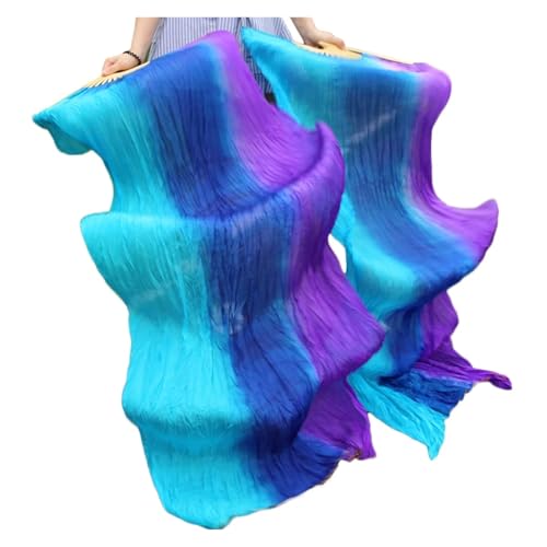 Abanicos de seda premium para danza del vientre morado 90cm