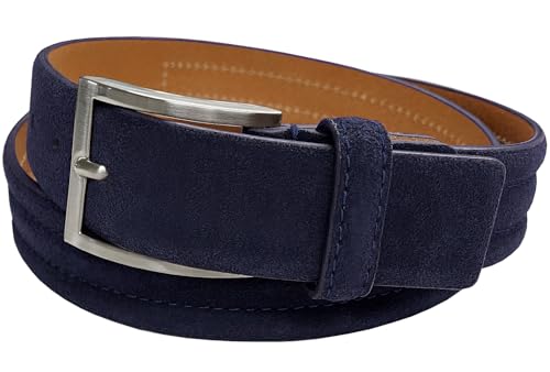 Image of Men's Belt Suede Full Leather Belt Casual Dress Leather Belt 1-3 /8 inch(35mm) Wide, Multi-Style Options