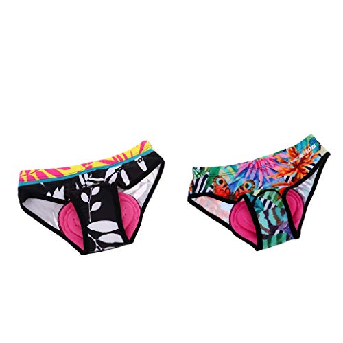 YIJU Andar de Bicicleta Roupa íntima Acolchoada de Bicicleta Ciclismo Briefs Shorts Calças Coloridas