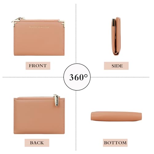 Andiker Small Wallet for Women, Soft PU Leather Women’s Wallet Simple Bifold Wallet with Photo Window Zipper Coin Pocket (Green)4