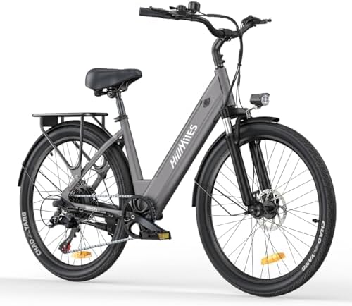 Milecity1 26" Bicicleta Eléctrica Para Adultos, Bici Electrica De 7 Velocidades Con Batería Extraíble De 36V 13Ah, 25 Km/H Y Alcance De 80-100Km E Bike Para Viajeros Urbanos, Resistente Al Agua I...