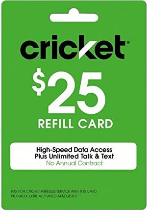 Cricket Refill Card $25 Cricket Wireless Refill Card $25