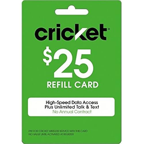 Cricket Refill Card $25 Cricket Wireless Refill Card $25