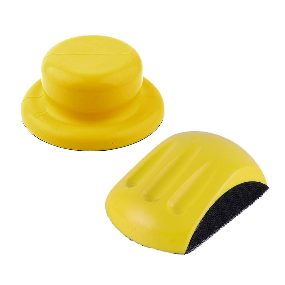 2 Blocs De Ponçage Manuels Ronds - Support Crochet/Boucle 3 Pouces - Pour Papier De Verre Et Disques