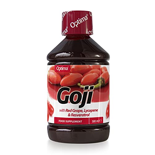 Optima Goji Juice, Natural, Vegan, Food Supplement, Red Grape, Lycopene, Resveratrol, 500 ml