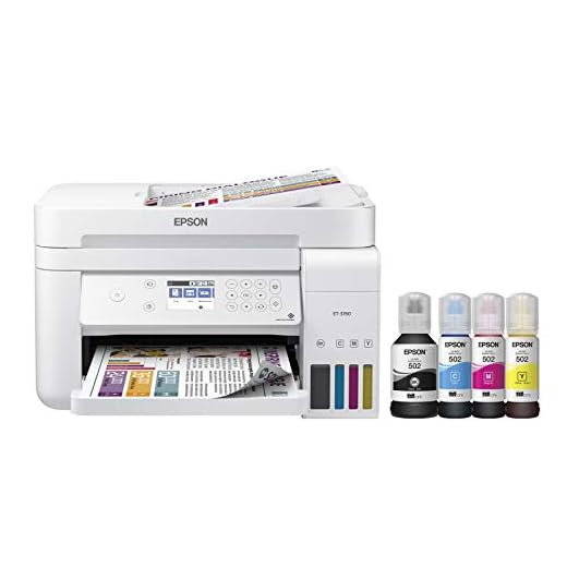 Epson EcoTank ET-3760 Wireless Color All-in-One Cartridge-Free Supertank Printer with Scanner, Copier, ADF and Ethernet. Full 1-Year Limited Warranty (Renewed Premium),White