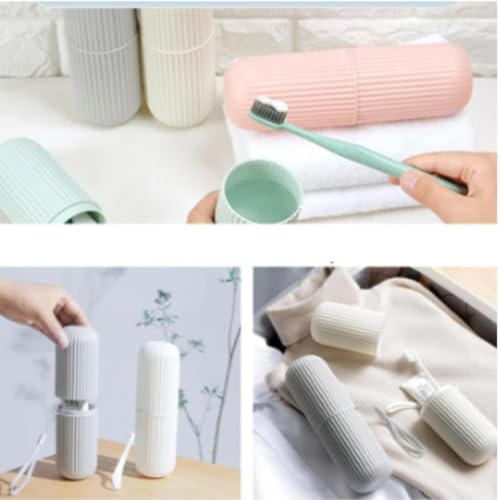 Estojo Porta Escova de Dentes e Creme Dental Multiuso em Plástico Moderno e Compacto Ideal para Viag