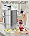 PYY Steam Juicer Extractor - 11QT Fruit Vegetables Steam Juicer for Canning, 3-Layer Stainless Steel with Tempered Glass Lid, Hose, Jelly, Syrup, Clamp Steamer Extractor for Making Juice
