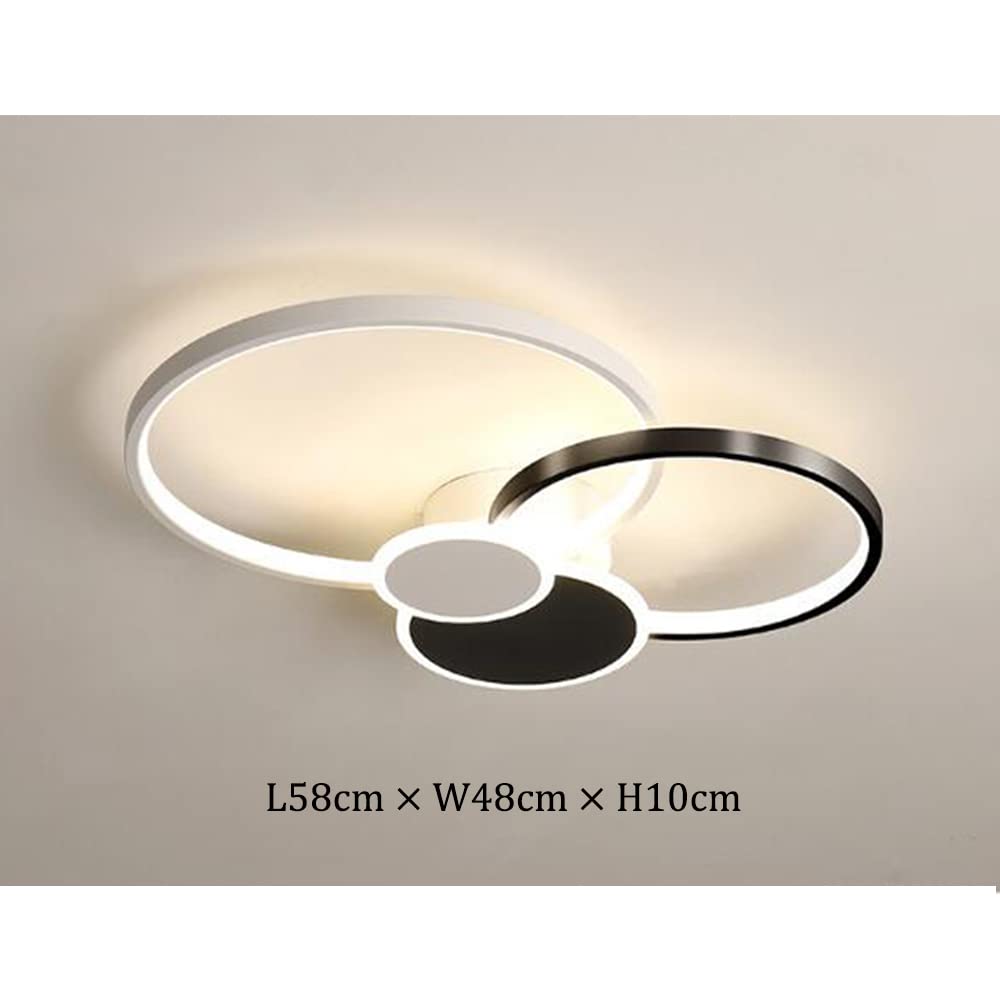 Nowoczesna Lampa Sufitowa LED 42W ściemnialna Lampa Sufitowa z Pilotem Kreatywny Okrągły żyrandol Akrylowy Abażur Sypialni Jadalnia Kuchnia Wisiorek światło Oświetlenie Wewnętrzne,Black
