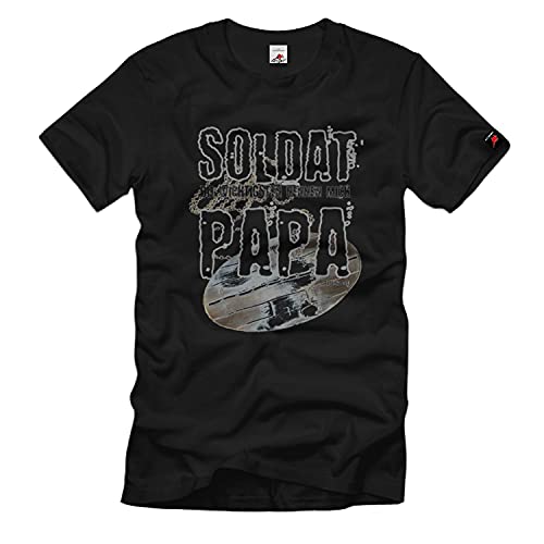 T-shirt Mein Papa ist Soldat noir XXXXXL le cadeau idéal pour grande taille