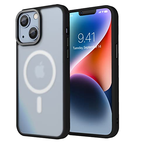 Image of Vaku Luxos Trans Armor MagPro for iPhone 14 Plus Cover Case, 6 Feet Drop, Metal Ring Camera Protection, Shockproof, Scratch Resistant, Slim, Compatible with MagSafe Back Cover - Black