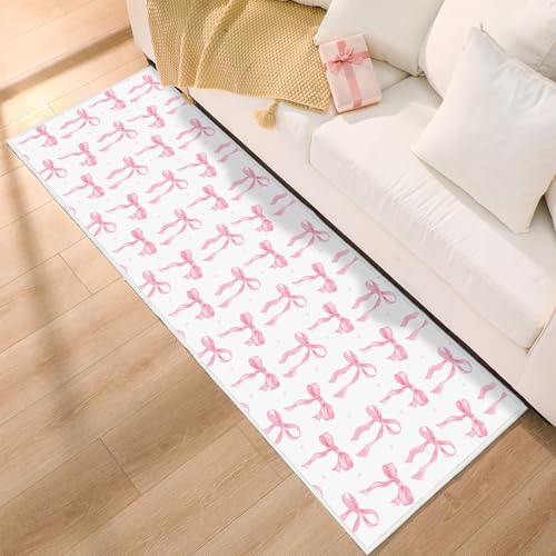 Tapete decorativo Drydiet Coquette Rosa 2x6 ft suave y antideslizante miniatura 3