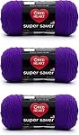 Red Heart Super Saver Amethyst, 3 Pack of 7oz/198g-Acrylic-#4 Medium-364 Yards, Knitting/Crochet