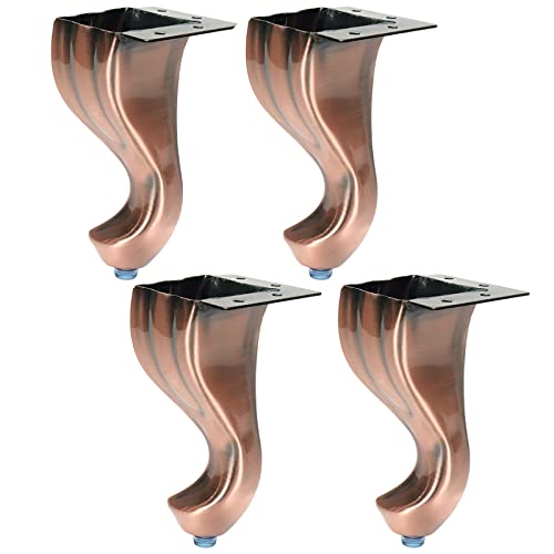 Bitray Sofa Legs Red Copper Tone Furniture Replacement Legs 6-inch Height Furniture Feet DIY Replacement Parts - 4pcs