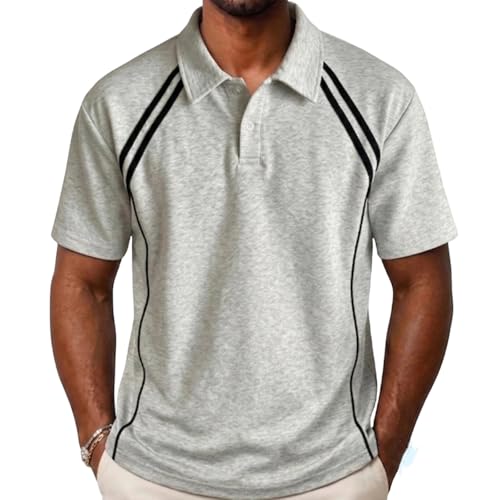 Polo homme manches courtes col rabattu coupe slim en maille casual