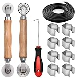 LEONTOOL 5-in-1 Bildschirmrollen-Werkzeug, Stahl- und Nylon-Räder mit Kugellager, 9,8 m, Spline-Entfernungshaken, Clips, Fenster-Reparatur-Set für die Installation und den Austausch von Fenstern