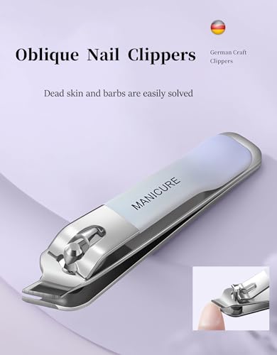 Agabani 4pcs Portable Nail Clipper Set, Manicure Kit Including Pointed Nail Clipper, Straight Nail Clipper, Nail File, PU Storage Bag, Suitable For Home And Travel Use, Gifts for Women and Men(PINK)