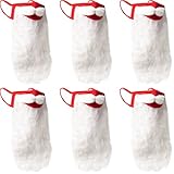 Sintege 6 Pcs Christmas Holiday Santa Beard Face Mask Christmas Funny Bearded Face Mask Bulk Holiday Santa Costume Realistic Cool Faux Beard Covering for Men Women Adults Gifts Red Decoration Fits All