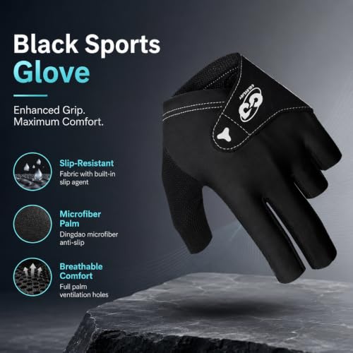 Image of PROBEROS Snooker Gloves for Men /Women, 3 Finger Billiards Glove for Left Hand, Quick Dry Billiard Pool Gloves, Breathable & Stretchable-L