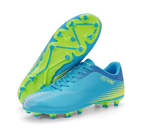 FEETHING Firm Ground Football Cleats for Men Women Soccer Cleats with Anti-Slip Studs Lightweight...