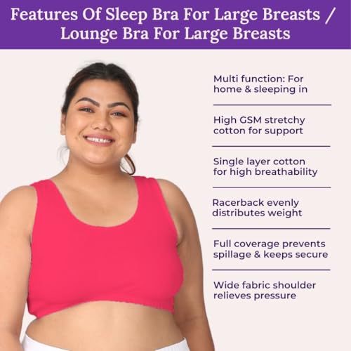 Image of Adira | Plus Size Sleeping Bra for Women | Plus Size Bra | Slip On Bras to Wear at Home | Comfortable Bra | Wirefree & High Coverage | Sleep Support | Avoids Stretch Marks | Pack of 2