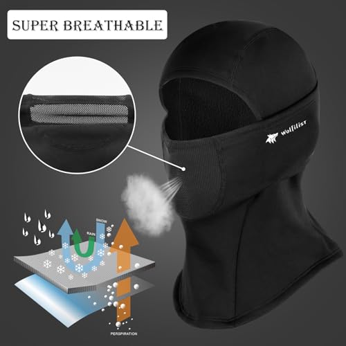 WOLFILIST Máscara de esqui Balaclava para homens e mulheres, máscara facial de inverno, à prova de v