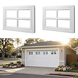2 Pack Cross Garage Door Windows, 20.7' x 13.8' Replacement Vinyl Window Inserts with Acrylic Transparent Panel for Garage Door, Cabins, Storage Rooms, Workshops
