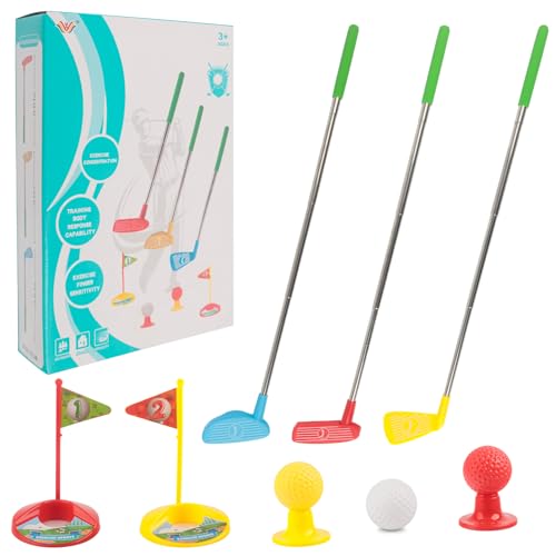 Clvsyh Golf para Niños, Palos De Mini Golf Niños, Mini Golf, Juguete De Minigolf, Mini Palos De Golf, Juguetes Deportivos De Interior Y Exterior para Niño y Niña