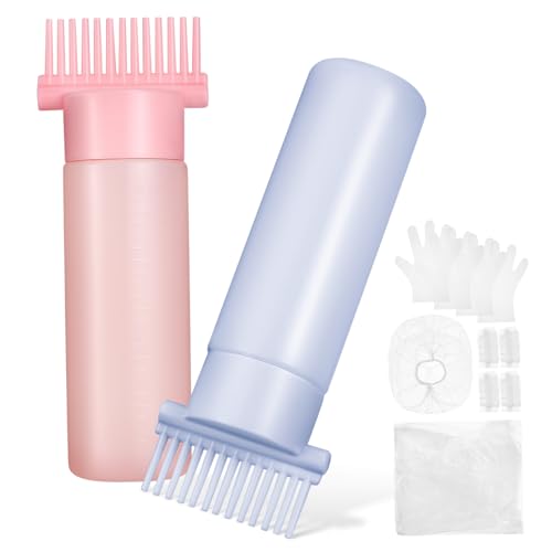 VICASKY Root Comb Applicator Bottle Hair Oiling Tool with Comb Bottle Scalp Oiler Pe Material Stylish Simple Design