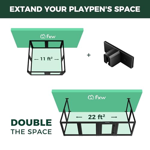 Image of FXW Fence-to-Wall Anchors (Pack of 4) for AuraSpace Playpen - Accessory Only, Safely Expand Your Dog's Play Area, Fits 24 inch H Acrylic Playpen, Black