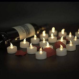 Tappovaly Battery Operated LED Tea Lights:50 Pack Flameless Votive Candles Lamp Realistic and Bright Flickering Long Lasting 200Hours for Wedding Holiday Party Home Decoration (Warm White)