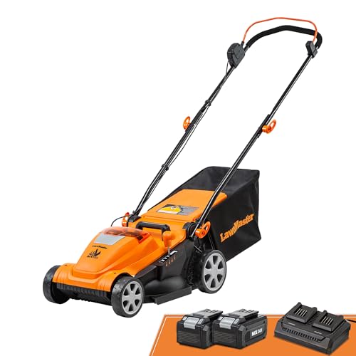 Image of LawnMaster CLMF4815E 48V MAX 15-inch Brushless Cordless Lawn Mower with 2X24V MAX 4.0Ah Battery and a Dual Charger