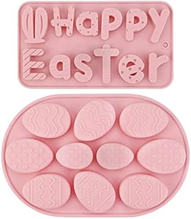 Bekecidi Easter Egg Chocolate Moulds Silicone, Easter Letter Alphabet Mold, DIY Soap Candy Jelly Cake Baking Silicone Moulds for Home Party Easter Decorations