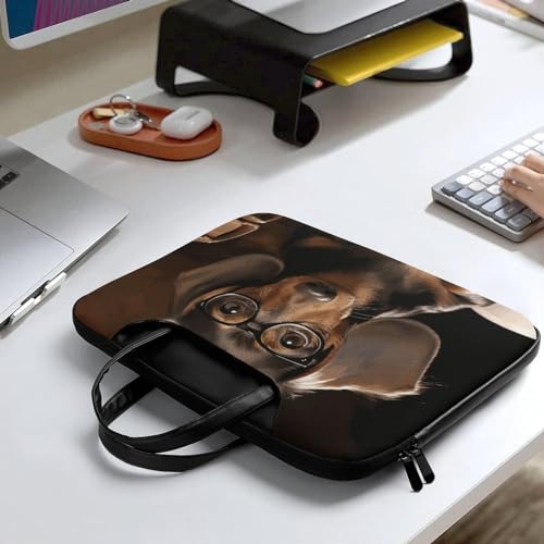 Bolso de hombro impermeable para laptop 17" Dachshund miniatura 7