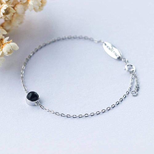 Bracelet en argent S925 pour femme au design rond classique et élégant
