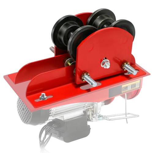 HONYTA Heavy Duty I Beam Trolley 0.5 Ton Capacity with Dual Track Rollers, 2.68in to 4.33in Adjustable Flange for I-Beams, for PA200 to PA500 Push Manual Trolley Hoist