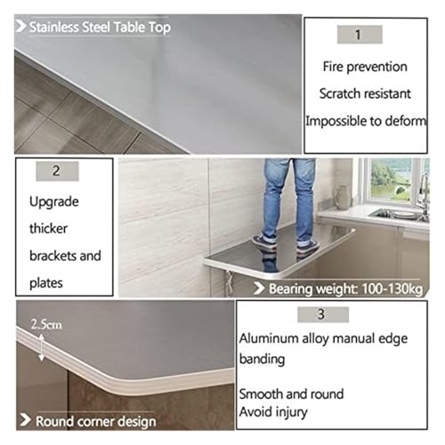 Table pliante murale inox : optimiser un studio encombr&eacute; facilement - 8
