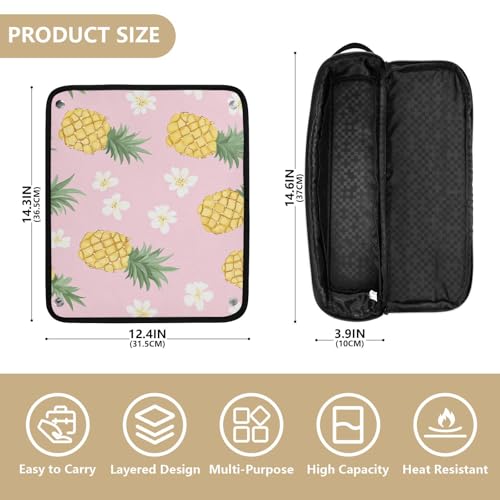 Bolsa de viaje para herramientas de cabello con tapete resistente al calor y portátil para planchas abiertas, planchas alisadoras y rizadores miniatura 4