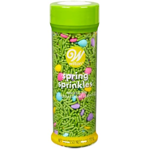 Wilton Easter Sprinkles Mix with Eggs & Grass, Colorful with Mini Egg Sprinkles for Decorating Cupcakes, Cookies & Cakes, Fun Spring Baking Decoration, 4 oz.